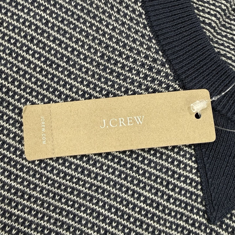 J Crew Cotton Sweater Birds-Eye Stitch Men NWT XS Navy Crewneck Classic Pullover - Picture 7 of 11